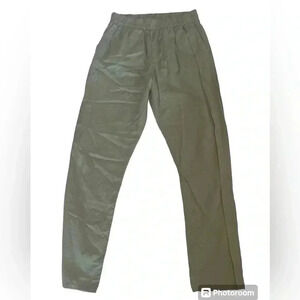 Fordays Dark Green Elastic Waist Lightweight Breathable‎ Poplin Pant Size small
